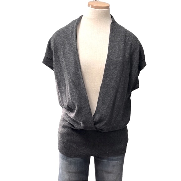 Banana Republic Wrap-Front Sweater, Black, Medium - Picture 4 of 10